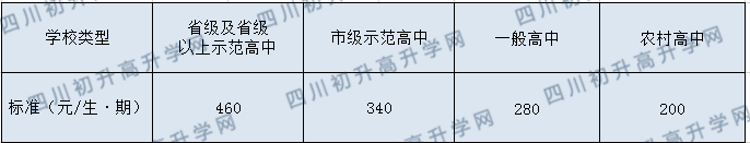 2020年成都中和中學(xué)收費標準是多少？
